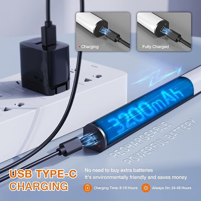 Under Cabinet Lighting Wireless with Remote,Rechargeable Battery Operated Closet Lights,3 Color Magnetic Dimmable led Strip Lights,Under Counter Lights for Kitchen,Shelf,Bedroom (Black, 40cm)