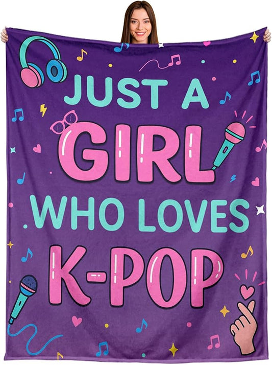 Kpop Blankets Gifts for Teen Girls,Kpop Merch,K Pop Gifts for Fans Girls,K-Pop Lovers Throw Blanket,Korean Fantasy Anime Blanket,K Pop Music Gift for Women,Cozy Soft Blankets for Bed,Sofa 60"x80"