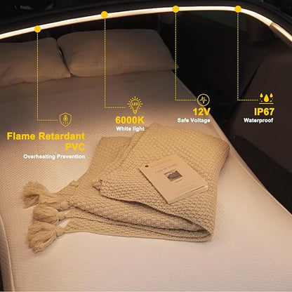 Tlyard Trunk LED Lights Strip for Tesla Model Y Juniper 2025 2026 Back Interior Frunk Lightning Waterproof &High Brightness Strip for Tesla Model Y Accessories
