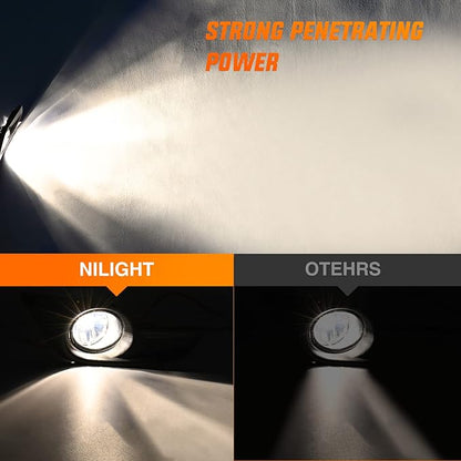 Nilight Fog Light Assembly Compatible with 2013 2014 2015 Nissan Altima Clear Lens w/H11 12V 55W Bulbs