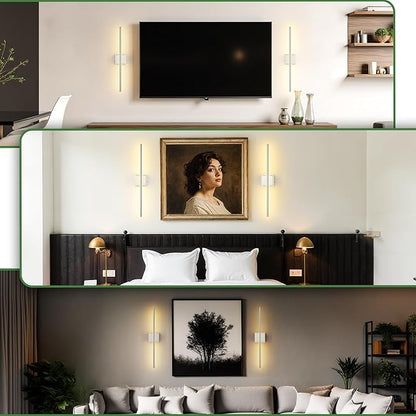 DORESshop Battery Operated Wall Sconces Set of 2, Dimmable Battery Wall Sconce with Remote Control, Nickel 350°Rotate Rechargeable Sconces, 28.1 Inch Wireless Wall Lights for Bedroom, Living Room