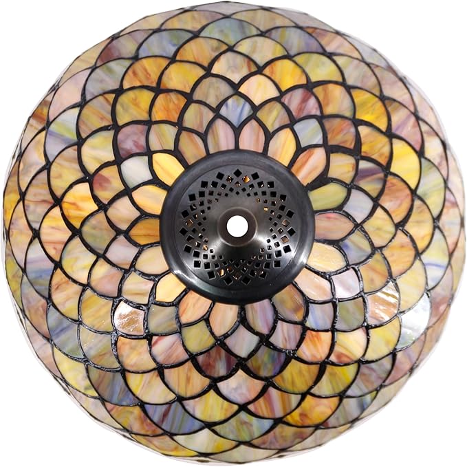 Tiffany Floor Lamp Stained Glass Standing Reading Lamp 16x16x70 Inches Antique Pole Corner Light for Bedroom Living Room (Fish Scales Style)