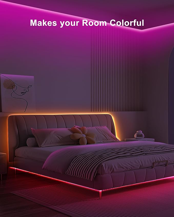 Tatazone 4.92ft Bluetooth RGB COB Led Strip Lights with Remote, Dimmable Smart App Led COB Light Strip, Color Changing Music Sync, Indoor RGB Led Lights for Bedroom, Home Decor, Party