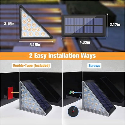 VOLISUN Solar Step Lights for Outside, Solar Stair Lights Outdoor Waterproof IP67, LED Outdoor Step Light, 80 Lumen, Deck Light for Outside, Front Porch and Patio(Black,8 Pack)