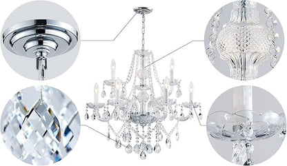 Saint Mossi 9 Light Modern Contemporary Elegant Crystal Glass Chandelier Pendant Ceiling Lighting Fixture