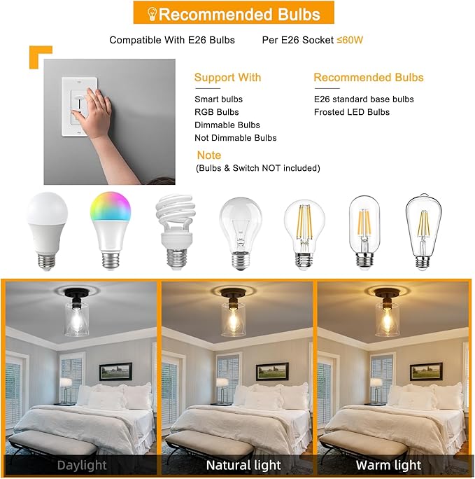 YYT Hallway Light Fixtures Ceiling Black 1 Light Semi Flush Mount Ceiling Light Hallway Light Fixtures Small Cieling Lights Single Light Fixture with Clear Glass Shade Set of 1