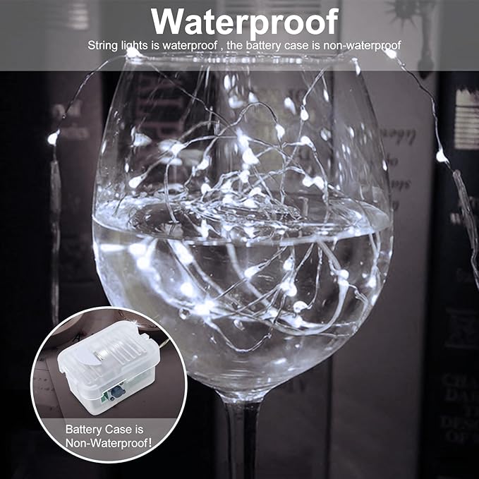 AIKEI 6 Pack LED Fairy Lights Battery Operated, Mini String Lights Waterproof 7 Feet 20 Led Firefly Starry Lamps 3 Working Modes for Wedding Party Bedroom Garden Halloween Christmas Decoration White