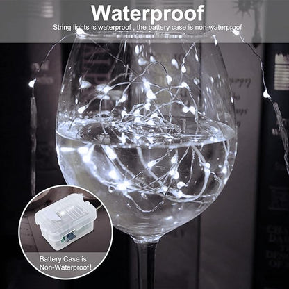 AIKEI 6 Pack LED Fairy Lights Battery Operated, Mini String Lights Waterproof 7 Feet 20 Led Firefly Starry Lamps 3 Working Modes for Wedding Party Bedroom Garden Halloween Christmas Decoration White