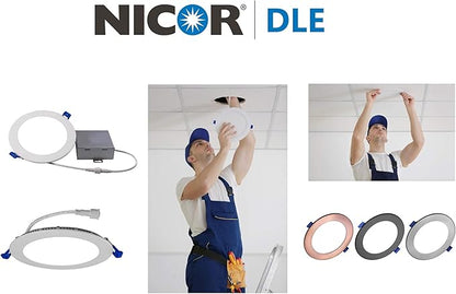 NICOR Lighting DLE621202KRDWH Recessed Lighting Kit, White, 6 Inches