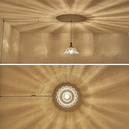 HDDFL Plug in Pendant Light Fixtures Vintage Pendant Lighting with Plug in Cord Hanging Light Kitchen Glass Hanging Lamp with Switch for Island Dining Room Living Room