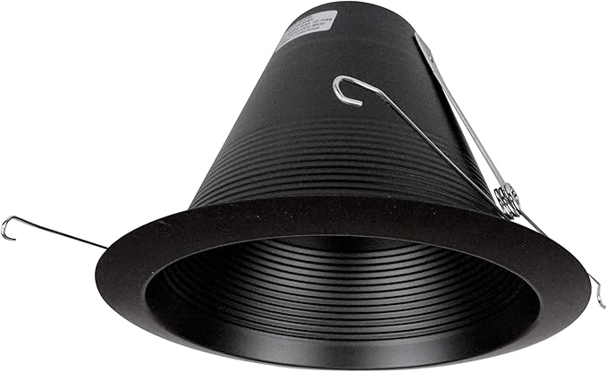 NICOR Lighting 6 inch Black Wet Location Rated Cone Baffle Trim, Fits 6 inch Housings (17550ABKWL)