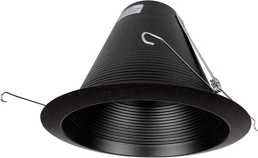NICOR Lighting 6 inch Black Wet Location Rated Cone Baffle Trim, Fits 6 inch Housings (17550ABKWL)