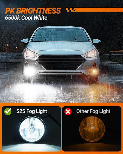 SEALIGHT LED Bulbs Combo for Ford F-150 2004-2014, 9008 H13 + H10 9145 Fog Lights Bulb, Plug and Play LED Upgrade for Trucks, RV Clearance Light Marker Light, Pack of 4