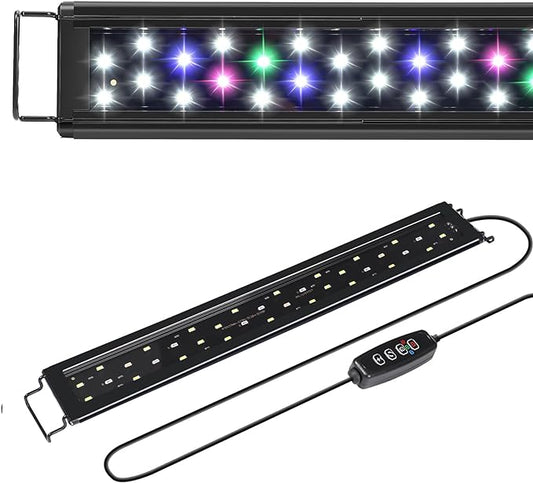 AQUANEAT LED Aquarium Light 48 to 54 Inch with Timer, auto on Off, Adjustable Brightness, Full Spectrum, Daylight Moonlight Mode, for Fresh Water Low-to-Mid Light Plants