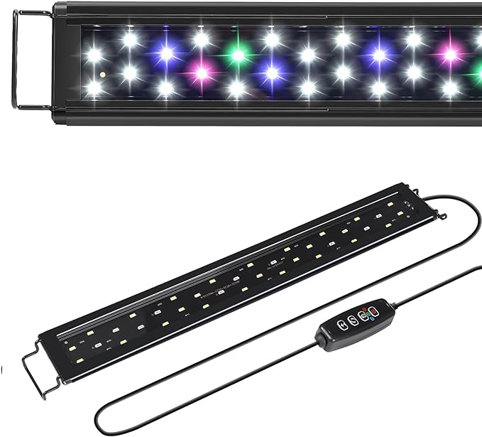 AQUANEAT LED Aquarium Light for 8 to 10 Inch Fish Tank, Auto On Off with Timer, Full Spectrum, Adjustable Brightness, Daylight Moonlight Mode, for Fresh Water Low-to-Mid Light Plants