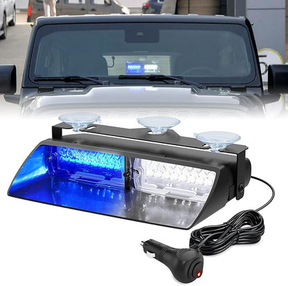 Nilight Blue and White Emergency Strobe Lights Windshield Hazard Warning Safety Flash Light with Suction Cups Super Bright LED for Police Enforcement Firefighters Vehicle Truck