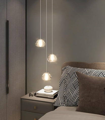 Modern Chandelier Crystal Pendant Light for Kitchen Island Dining Room Bedroom Hallway Silver