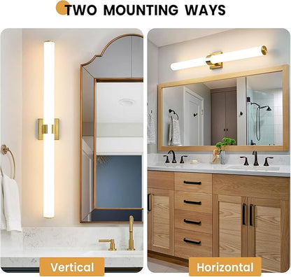 AIJIASI Bathroom Light Fixtures - 39 Inch Gold Bathroom Lights Over Mirror LED Vanity Light with Acrylic Shade, 36W Modern Vanity Lighting Fixtures for Mirror Living Room Gallery 3000K