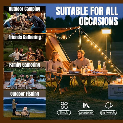 USB-Powered LED Telescopic Camping Light with Adjustable Tripod,Adjustable Brightness & Color Temperature for Outdoor,Camping,Hiking,Emergencies & Power Outages (Camping Light, 50 LEDs)