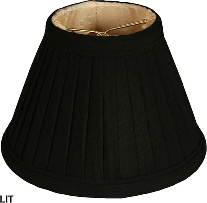 Royal Designs, Inc. CS-112BLK/GL-6 Pleated Empire Chandelier Shade, 3 x 6 x 4.25, Black with Gold, 6-Pack