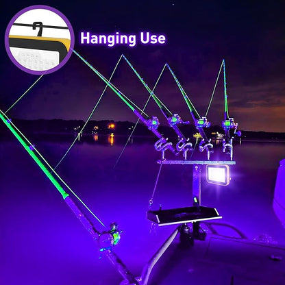 Rechargeable LED Black Light, Battery Powered Portable Blacklight, 400nm LED Flood Light Black Lights, Neon Glow Party, Blacklight Catfishing, Halloween, Glow in The Dark Decoration 2 Pack