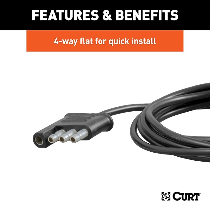 CURT 53201 Auxiliary Automotive LED Light Strips for Hitch Cargo Carrier, Bike Rack, 2-Pack