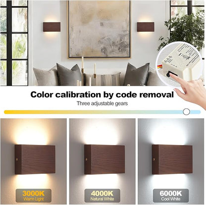Wood Linear LED Wall Sconce, Dimmable Wall Light, Wood Long Wall Lamp Hallway wall Lights fixtures wall Mounted Lights，Warm Light lamp