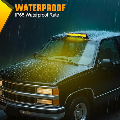 Nilight 12LED Wireless Emergency Strobe Light Amber 14 Inch Magnetic Mount Mini Light Bar 12V Rooftop Powered Hazard Warning Flashing Lights for Car Truck Trailer Snow Plow Construction Vehicles