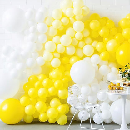 PartyWoo Yellow Balloons 145pcs Different Sizes of 18 12 10 5 Inch Matte Yellow Latex Balloon Arch Kit Garland for Easter Bee Baby Shower Sunflower Birthday Graduation Party Decorations Yellow-Y55
