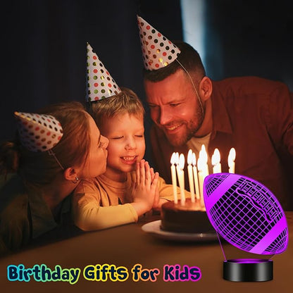 Linkax Football Gifts for Teens Boys Girls, Rugby 3D Illusion Night Light Room Decor, 6 7 8 9 10 11 12 13 Year Old Boy Gifts for Christmas Birthday Easter Sports Fan Presents