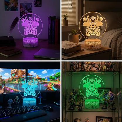 3D Night Light, 16 Color Changing Cartoon USB Desk Lamp, Crest of Hyrule Illusion Lighting with Remote Control for Home Decor Gift for Kids. (7)