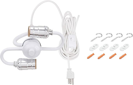 Aspen Creative 21044-2B, One Plug Pendant Conversion Glossy White Swag Light KIT, 2 Light