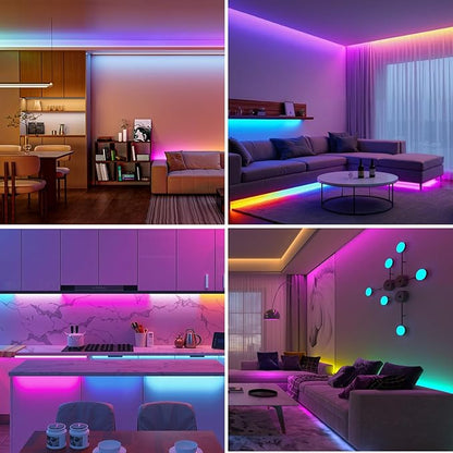 BTF-LIGHTING WS2811 Smart IC RGB FCOB COB LED Strip, UL Listed 720LEDs/m High Density Color Chasing Uniform Light, DC24V 32.8FT 12mm Width Black PCB for Home Party DIY Decor(No Adapter or Controller)