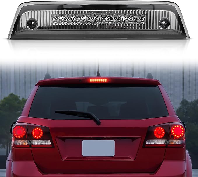 Nilight Third Brake Light Tail High Mount 3rd Stop Lights Smoked Lens Compatible with Dodge Journey 2010 2011 2012 2013 2014 2015 2016 Van SUV Rear Center Cab Lamp