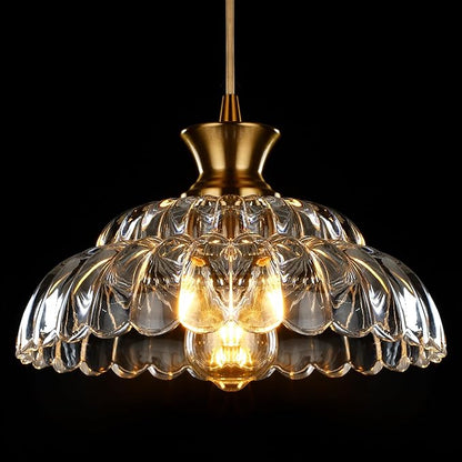 Glass Pendant Lights Kitchen Island, 11.8" Vintage Lighting Glass Light Fixtures Brushed Gold Modern Glass Chandelier Hanging Ceiling for Dining Living Room Restaurant Bedroom Foyer Entryway