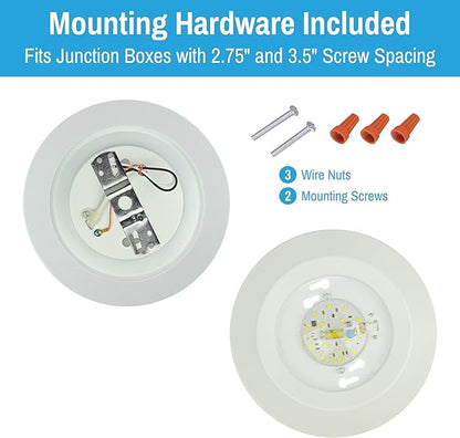 CLEANLIFE 7" LED Flush Mount Ceiling Light - Energy Efficient LED Puck Lights - Easy-Install Ceiling Lights for Hallways - Disc Light for Home, and Retail Spaces (2-Pack, Soft White)