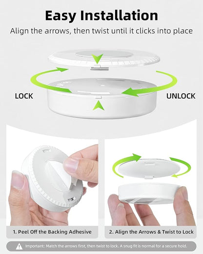 EZVALO LED Puck Lights, Rechargeable Battery Touch Light, 2.5'' Mini Tap Lights, Wireless Closet Light, Under Cabinet Lighting, 3 Color Temps, Stick On Lights Kitchen,Closet,Pantry(2 Pack)