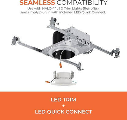 HALO 4” Shallow Remodel Recessed Lighting Housing with Quick Connect, IC-Rated LED Trims & Modules - H245ICAT (6 Pack)
