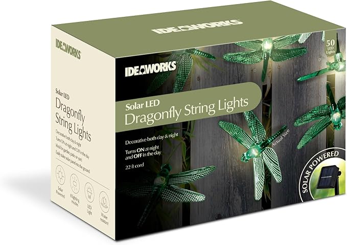 Solar Dragonfly String Lights - Warm White