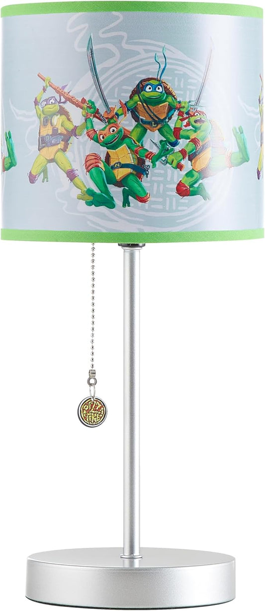 Teenage Mutant Ninja Turtle: Mutant Mayhem Stick Table Kids Lamp with Pull Chain, Themed Printed Decorative Shade