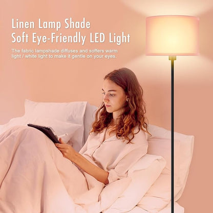 Floor Lamp Pink, Standing Lamp, Small Kids Floor Lamps with Lampshade, 59" Tall Lamps for Bedroom, Foot Switch, Simple Corner Pole Lamp for Living Room, Girls Room, Nursery, Office(NO Bulb, E26 Base)