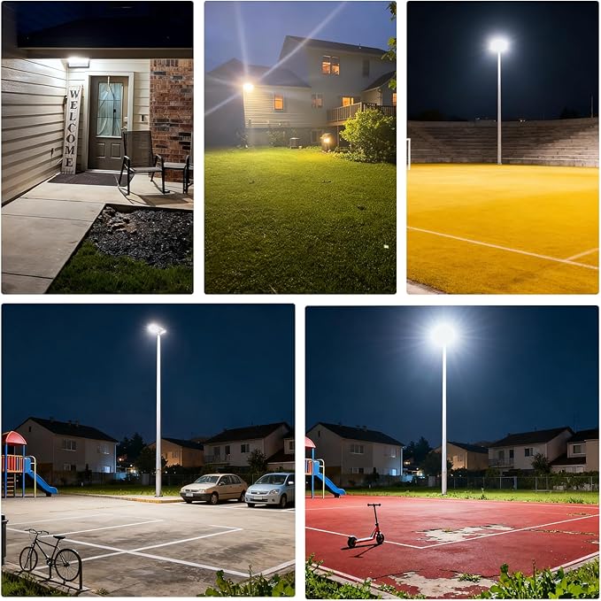 150W Flood Lights Outdoor, 22500lm Bright LED Work Light with Plug, 5000K Daylight White LED Flood Lighting, IP65 Waterproof Security Lights Floodlight for Yard Garage Stadium Playground 2 Pack
