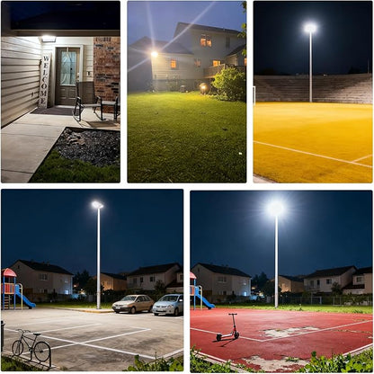 150W Flood Lights Outdoor, 22500lm Bright LED Work Light with Plug, 5000K Daylight White LED Flood Lighting, IP65 Waterproof Security Lights Floodlight for Yard Garage Stadium Playground 2 Pack