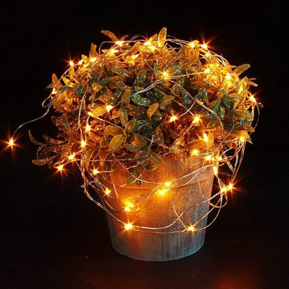 CYLAPEX 12 Pack Fairy Lights Battery Operated 7ft 20 LED Mini String Lights Silver Wire Firefly Starry Moon Twinkle Lights for Wedding Mason Jars Party Christmas Centerpiece Table Decorations, Orange