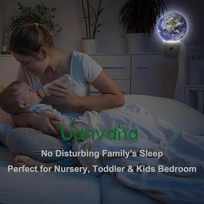 Blue Earth Planet Night Light for Boys Girls Night Lights Plug into Wall for Boys Girls, Plug-in Nightlight 0.5W LED Lighting for Stairway Hallway Bedroom