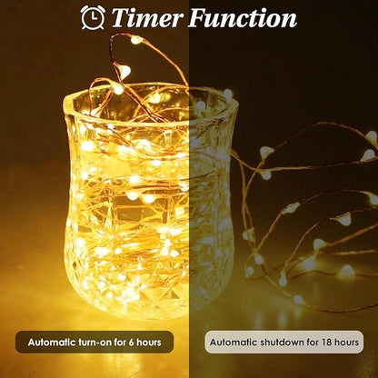 1Pack Warm White Fairy Lights Battery Operated with Remote, Waterproof 20FT 60LED Cuttable Twinkle Lights with Timer Indoor Outdoor, String Light for Bedroom, Classroom, Wedding, DIY, Christmas Décor