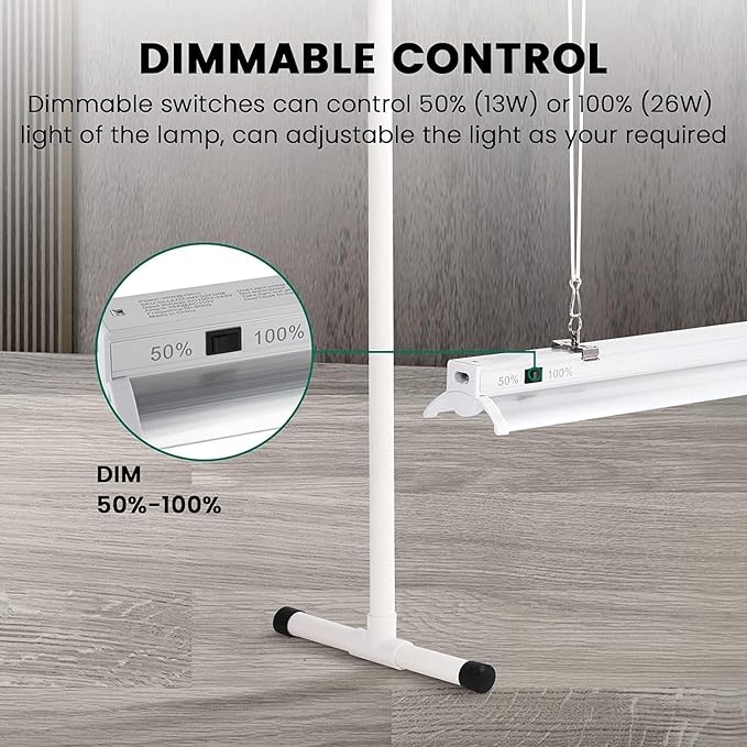 iPower LED Grow Light Stand Natural White Full Spectrum for Indoor Plant Starting Seeds and Propagating Cuttings, Height Adjustable, 2 Feet