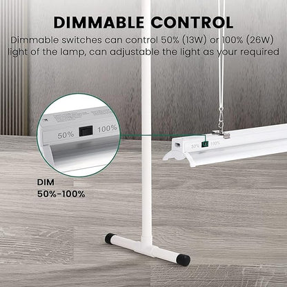 iPower LED Grow Light Stand Natural White Full Spectrum for Indoor Plant Starting Seeds and Propagating Cuttings, Height Adjustable, 2 Feet