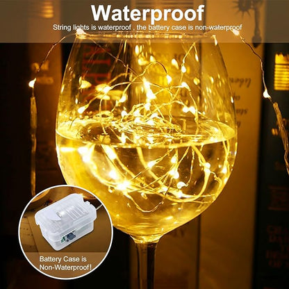 AIKEI 12 Pack LED Fairy Lights Battery Operated, String Lights Waterproof 7 Feet 20 Led Firefly Starry Lights for Wedding Party Bedroom Garden Christmas Decoration Mix-Colored