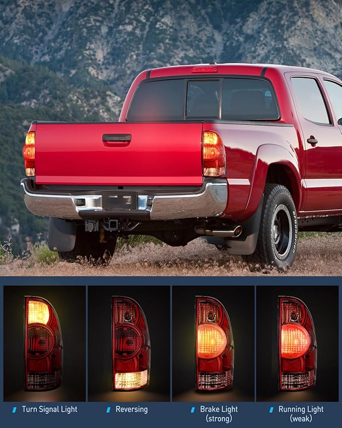 Nilight Taillight Assembly Compatible with 2005 2006 2007 2008 2009 2010 2011 2012 2013 2014 2015 Toyota Tacoma Rear Tail Light Lamp Replacement OE Style Driver Side and Passenger Side